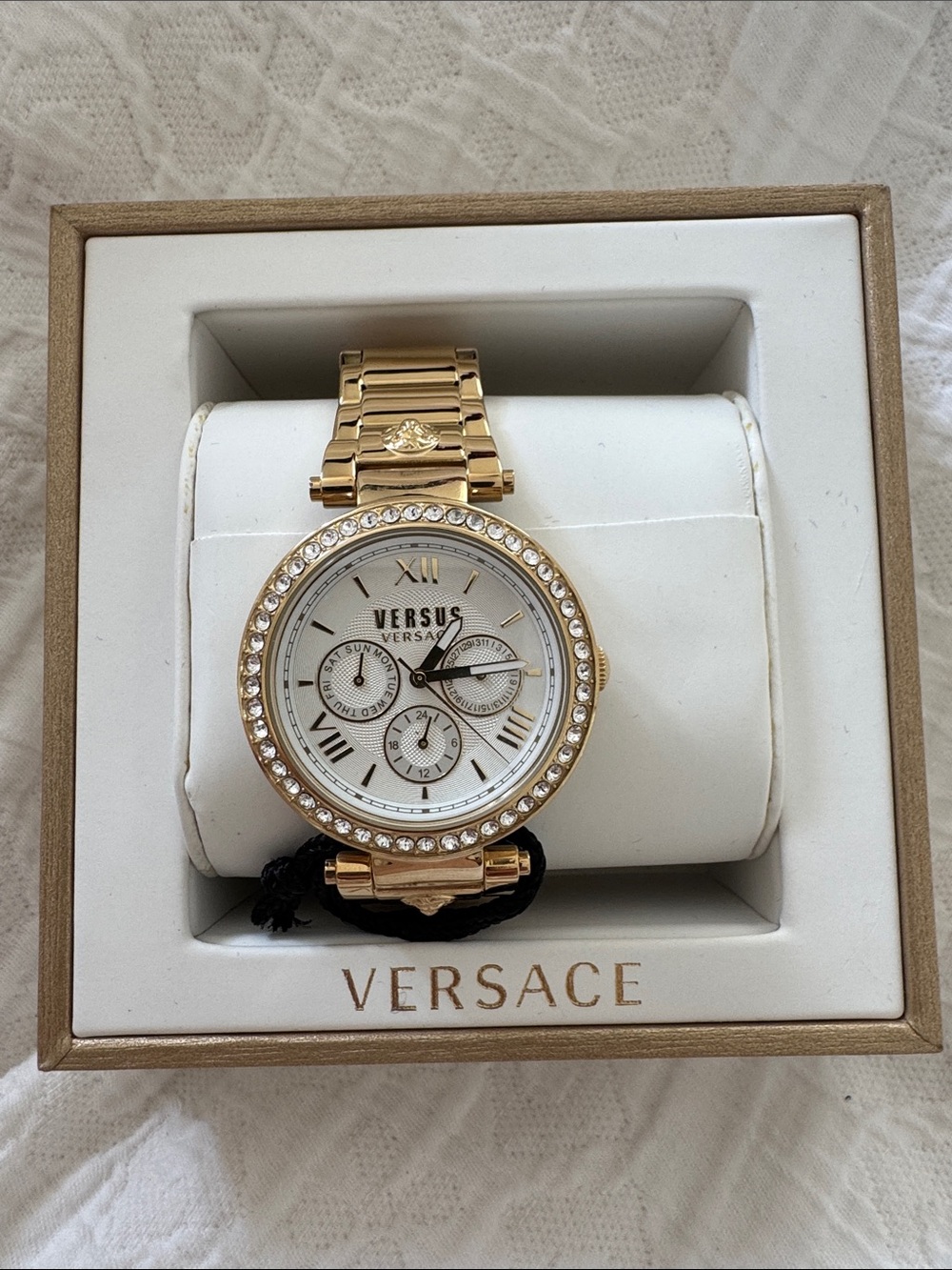 NWT Versus Versace Gold Crystal Bezel Watch — Style VSPCA4521